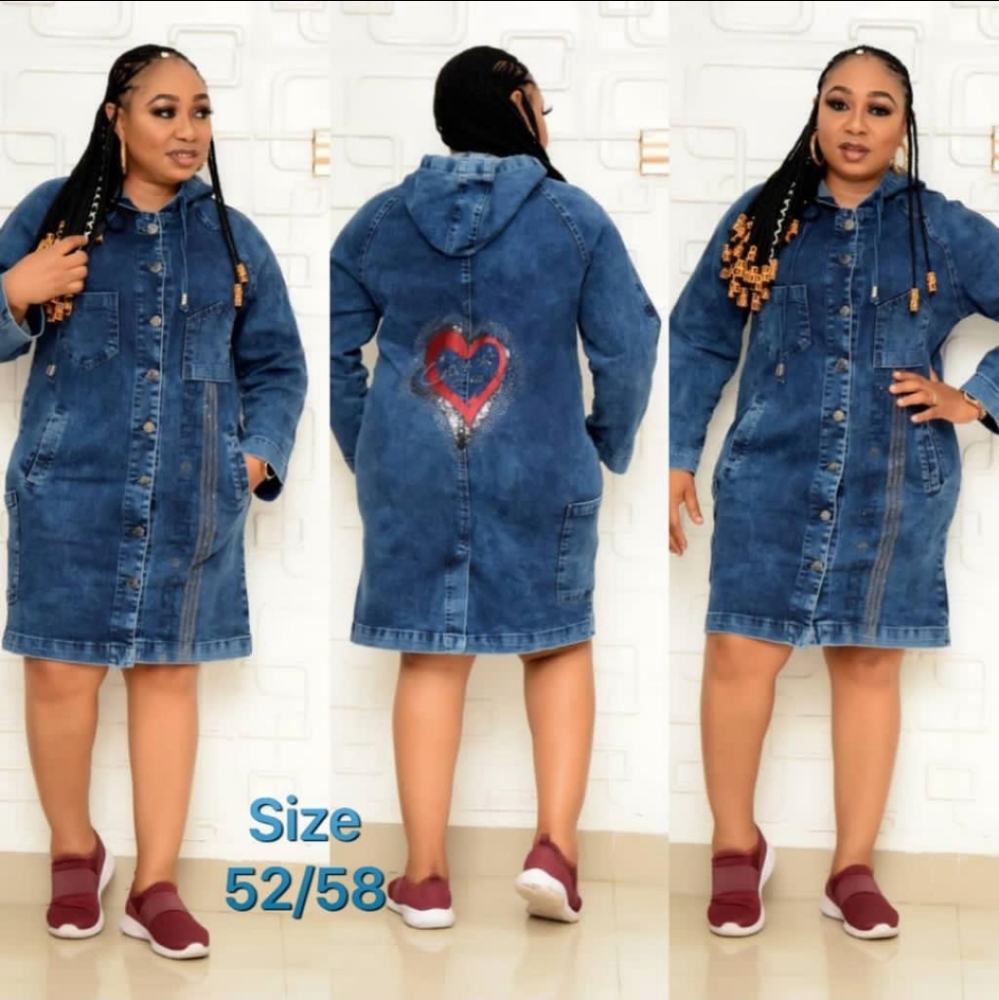 Jean dress with hood